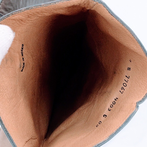 FRYE Womens Tall Riding Boot Paige Grey Leather Buckle Boot Distressed Sz 9 - Picture 9 of 16